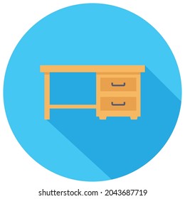 office table icon vector flat design. colored icon illustration.
