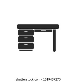 Office Table Icon Vector Illustration.