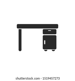 Office Table Icon Vector Illustration.
