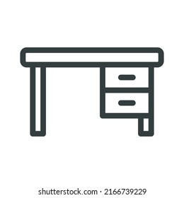 Office table icon vector illustration. Icon for web and mobile application. Vector illustration on a white background. 