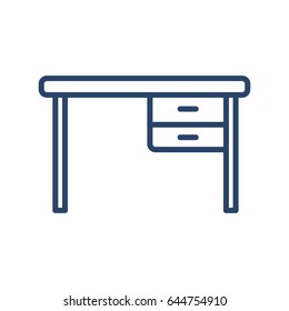 Office Table Icon Vector Illustration