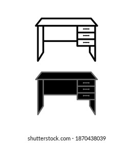 Office table icon vector symbol illustration
