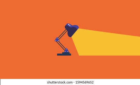 Office table lamp icon. Flat illustration of office table lamp isolated on orange background