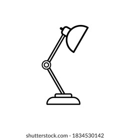 Icono de lámpara de tabla de Office. Ilustración plana del icono vectorial de la lámpara de mesa de oficina aislado en fondo blanco