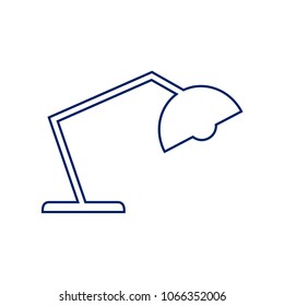 Office table lamp sign illustration. Vector. Flat style black icon on white.