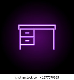 office table neon icon. Elements of web set. Simple icon for websites, web design, mobile app, info graphics