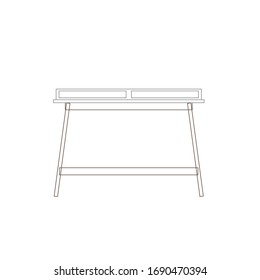 office table on white background