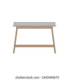 office table on white background