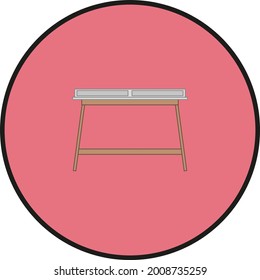 office table on white background