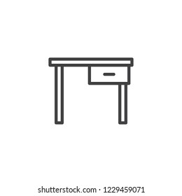 Office Table outline icon. linear style sign for mobile concept and web design. Furniture cabinet table simple line vector icon. Symbol, logo illustration. Pixel perfect vector graphics