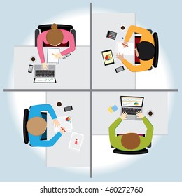 Office table top view, Business Concept Vector 10