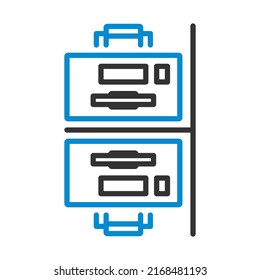 Office Table Top View Icon. Editable Bold Outline With Color Fill Design. Vector Illustration.