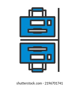 Office Table Top View Icon. Editable Bold Outline With Color Fill Design. Vector Illustration.