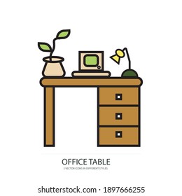 office table vector type icon