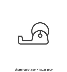 Office tape dispenser line icon, outline vector sign, linear style pictogram isolated on white. Adhesive tape symbol, logo illustration. Editable stroke