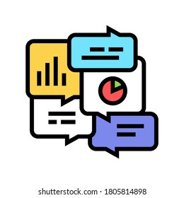office tasks discussing color icon vector. office tasks discussing sign. isolated symbol illustration