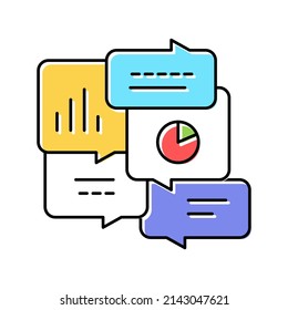 office tasks discussing color icon vector. office tasks discussing sign. isolated symbol illustration