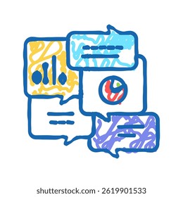 office tasks discussing doodle icon sketch vector. office tasks discussing sign. isolated symbol illustration