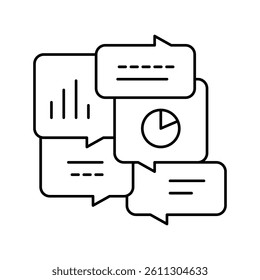 office tasks discussing line icon vector. office tasks discussing sign. isolated contour symbol black illustration