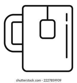 Office tea mug icon outline vector. Hot drink. Herbal tea