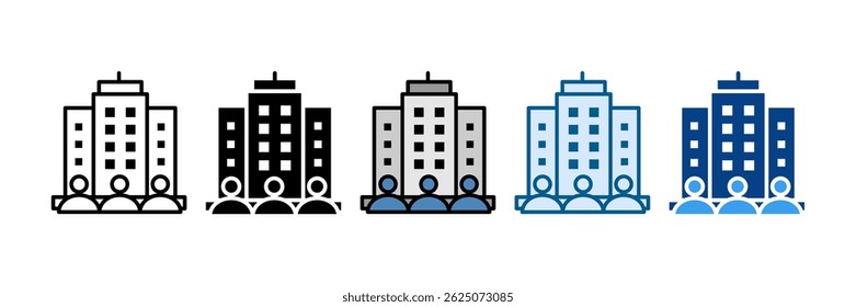 Office Team Icon Set Multiple Style Collection