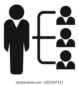Office team icon simple vector. Human work. Search group