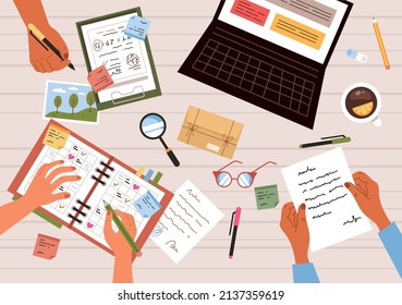 Office team people colleague working together on business project. Vector flat graphic design illustration