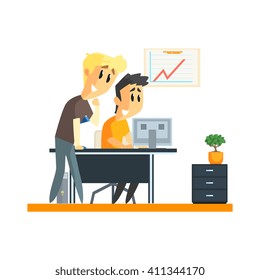Office Team Success Flat Vector Graphic Geometric Style Illustration On White Background