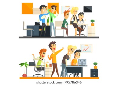 Office Team Two Illustrations Collection