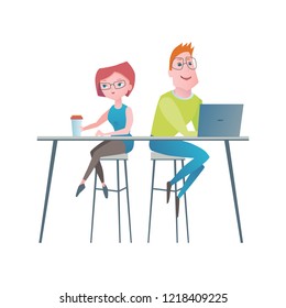 Office team. Vector illustration.
