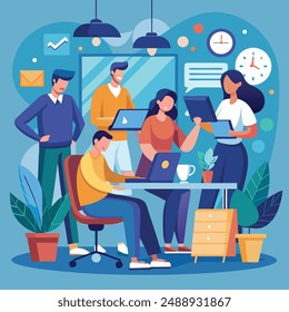 Office Team Work Illustration concept