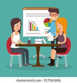 office teamwork board chart graphc documents