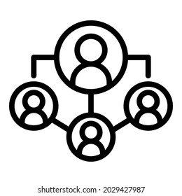 vector de contorno de icono de trabajo en equipo de Office. Empresarios. Equipo de trabajo