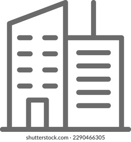 Icono de Office Teamwork and Management con estilo de contorno negro. negocio, conjunto, casa, casa, edificio, sociedad, organización. Ilustración del vector