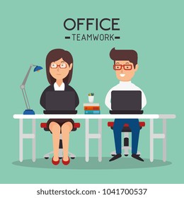 office teamwork people icon