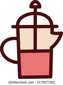 Office teapot, illustration, vector on a white background.
