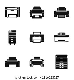 Office technical specialist icons set. Simple set of 9 office technical specialist vector icons for web isolated on white background