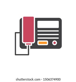 Office telephone flat icon, vector sign, radio telephone colorful pictogram isolated on white. Symbol, logo illustration. Flat style design