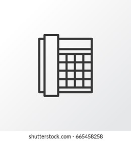 Office Telephone Icon Symbol. Premium Quality Isolated Work Phone Element In Trendy Style.