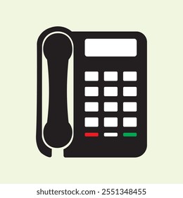 Office telephone icon vector. Old landline telephone icon. Telephone silhouette, telephone isolated. vector illustration.