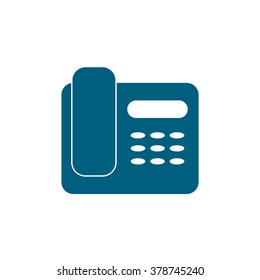 Office telephone. Vector icon blue
