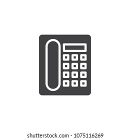 Office telephone vector icon. filled flat sign for mobile concept and web design. Desk phone simple solid icon. Symbol, logo illustration. Pixel perfect vector graphics