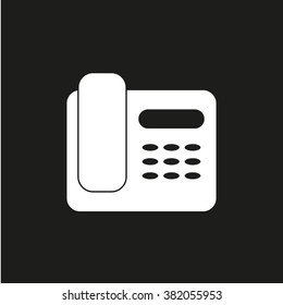 Office telephone. Vector icon white
