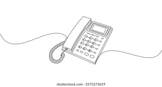Office Telephone Vector Line Art Design
