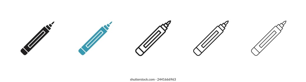 Office-Textmarker und Textmarkersymbole. Instrumente- und Anmerkungssymbole werden geschrieben.