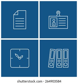 office thin line icon set