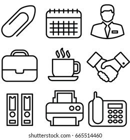 office thin line icon set
