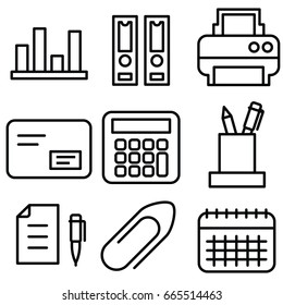 office thin line icon set