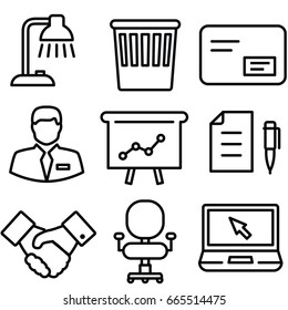 office thin line icon set