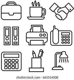 office thin line icon set